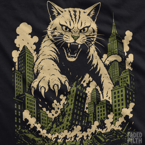 Urban Cataclysm – Giant Cat Rampage Unisex T-Shirt