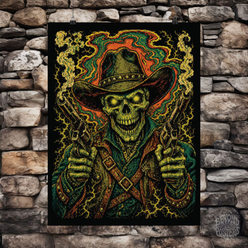 Western Nightmare – Outlaw Skull Gunslinger Poster