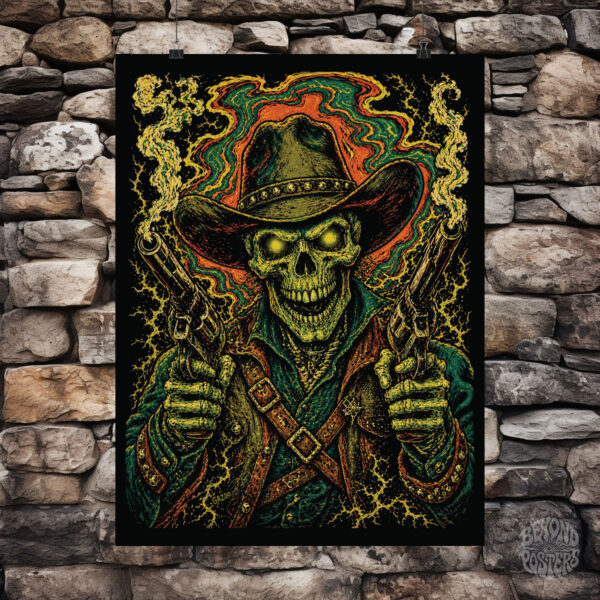 Western Nightmare – Outlaw Skull Gunslinger Poster